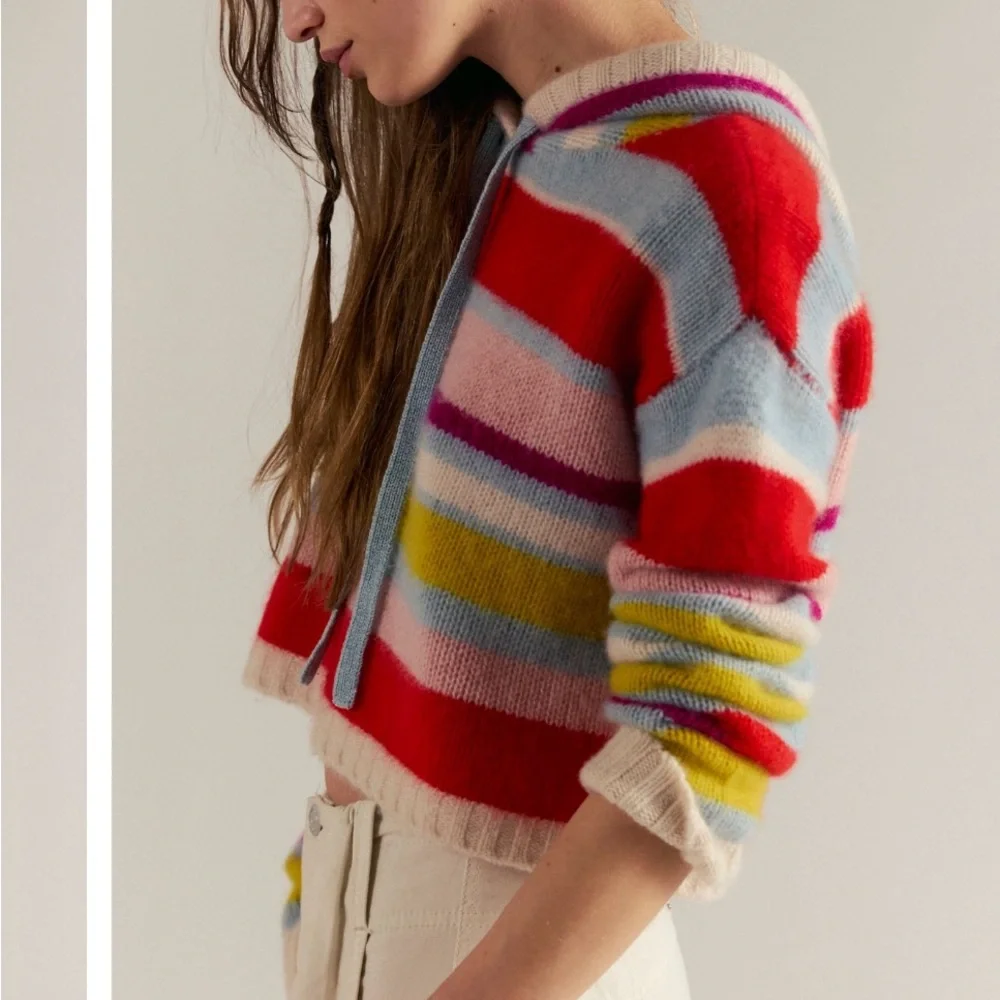 Free People Candy Lane Cashmere Hoodie, M